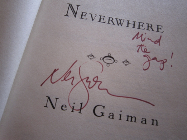 My signature from Mr Gaiman.